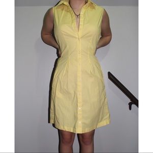 Talbots yellow checkered housewife style dress
